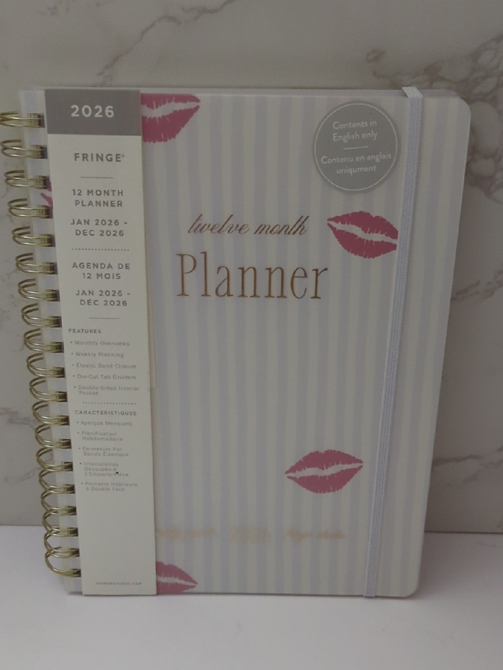 Fringe Studio 2026 Twelve Month Planner - Pink Kiss Design